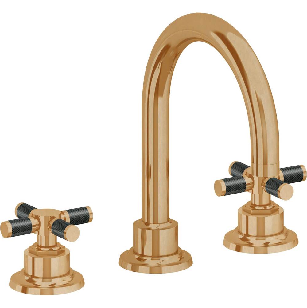 California Faucets - 8'' Widespread Lavatory Faucet - Burnished Brass Uncoated