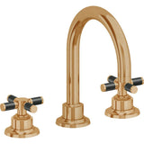 California Faucets - 8'' Widespread Lavatory Faucet - Burnished Brass Uncoated