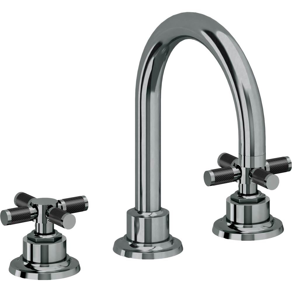 California Faucets - 8'' Widespread Lavatory Faucet with ZeroDrain - Black Nickel Pvd