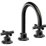 California Faucets - 8'' Widespread Lavatory Faucet with Completely Finished ZeroDrain - Matte Black