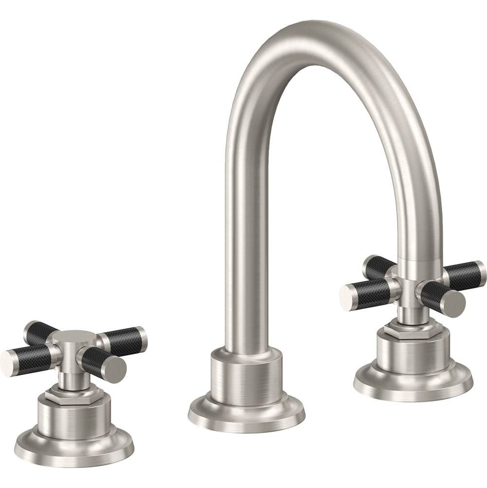 California Faucets - 8'' Widespread Lavatory Faucet with Completely Finished ZeroDrain - Ultra Stainless Steel Pvd