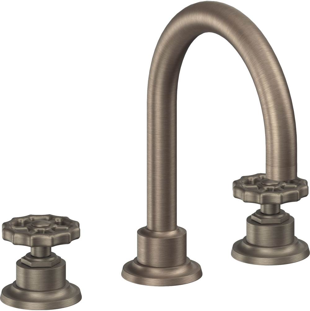 California Faucets - 8'' Widespread Lavatory Faucet - Antique Nickel Flat