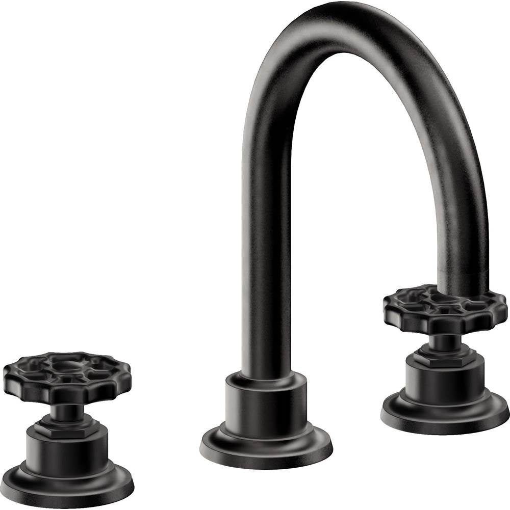California Faucets - 8'' Widespread Lavatory Faucet with Completely Finished ZeroDrain - Matte Black