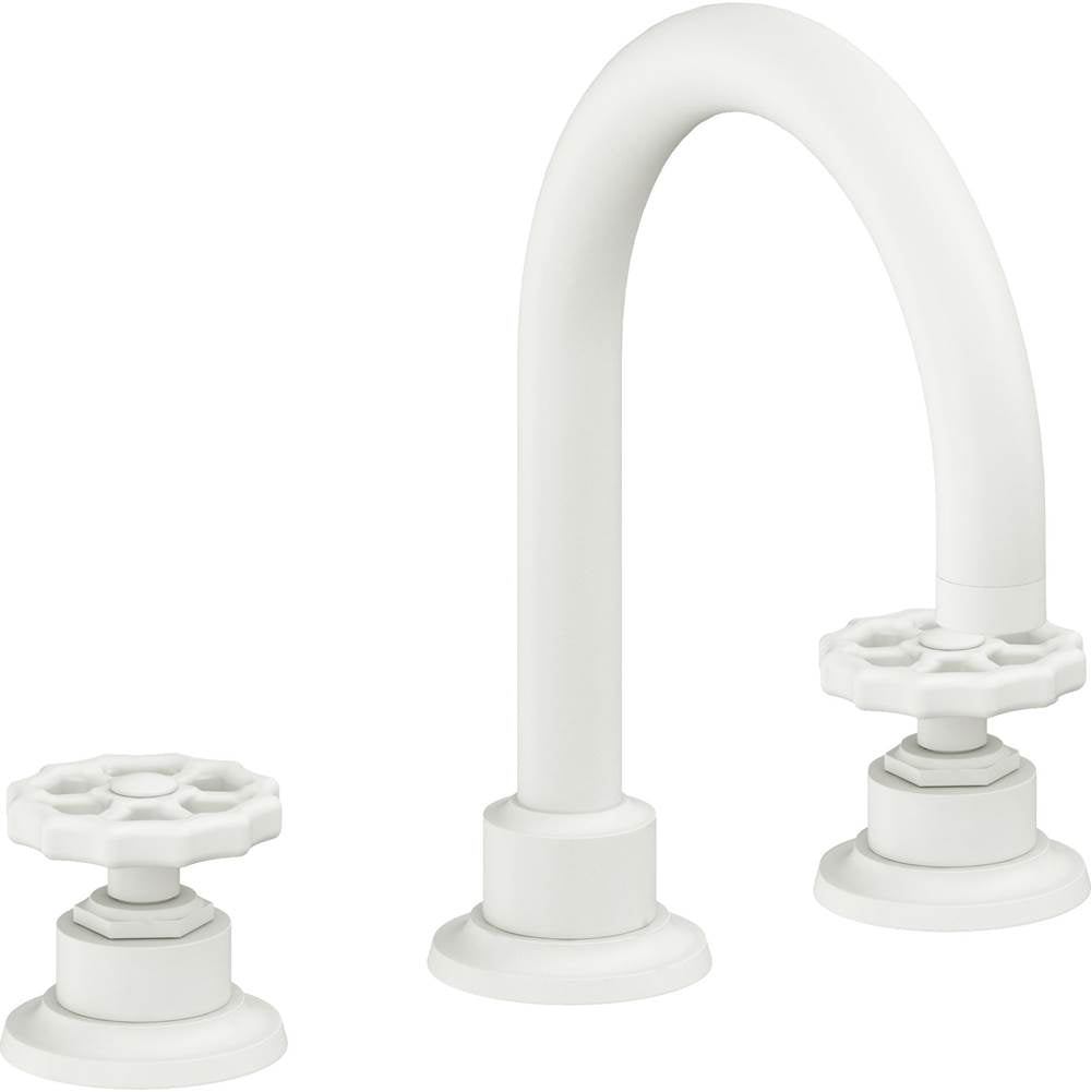 California Faucets - 8'' Widespread Lavatory Faucet with ZeroDrain - Matte White