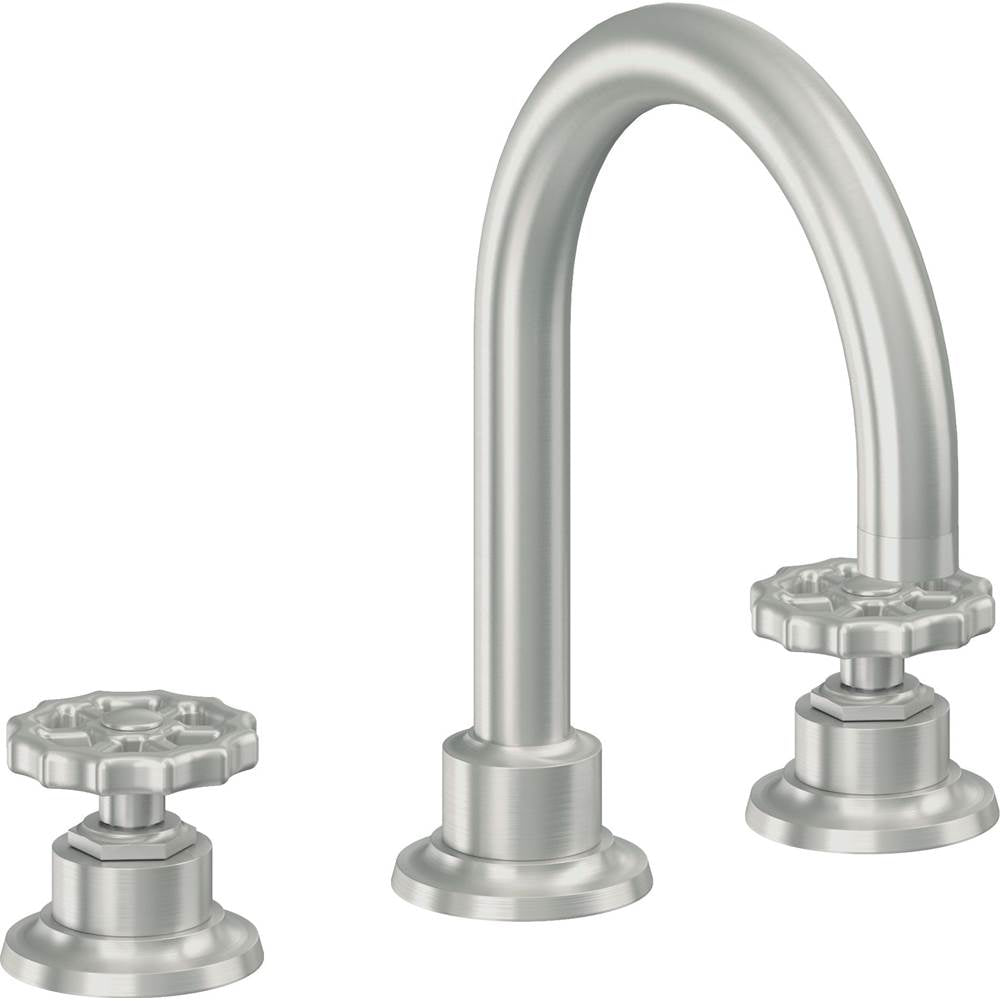 California Faucets - 8'' Widespread Lavatory Faucet with Completely Finished ZeroDrain - Satin Chrome Pvd