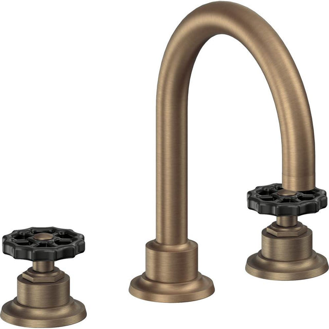 California Faucets - 8'' Widespread Lavatory Faucet - Antique Brass Flat