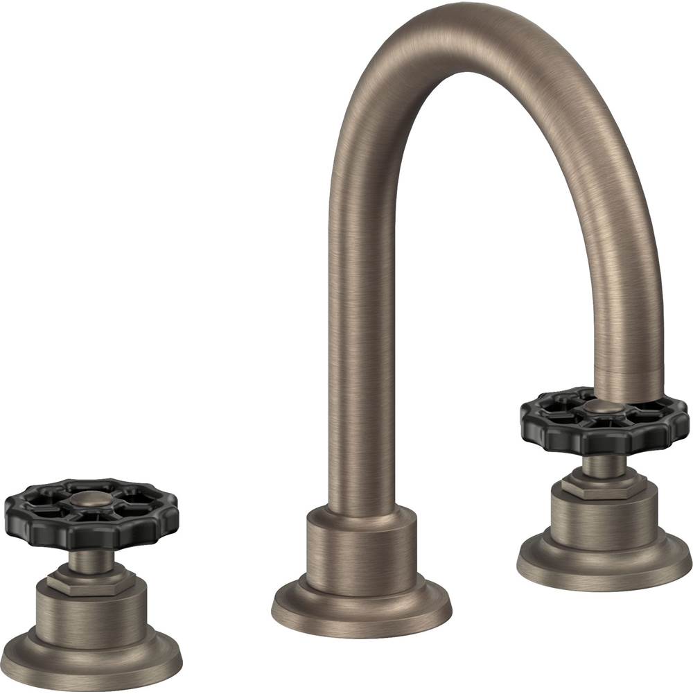 California Faucets - 8'' Widespread Lavatory Faucet - Antique Nickel Flat