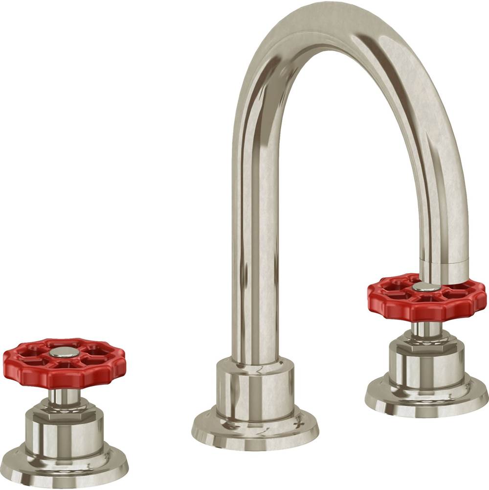 California Faucets - 8'' Widespread Lavatory Faucet with Completely Finished ZeroDrain - Burnished Nickel Uncoated
