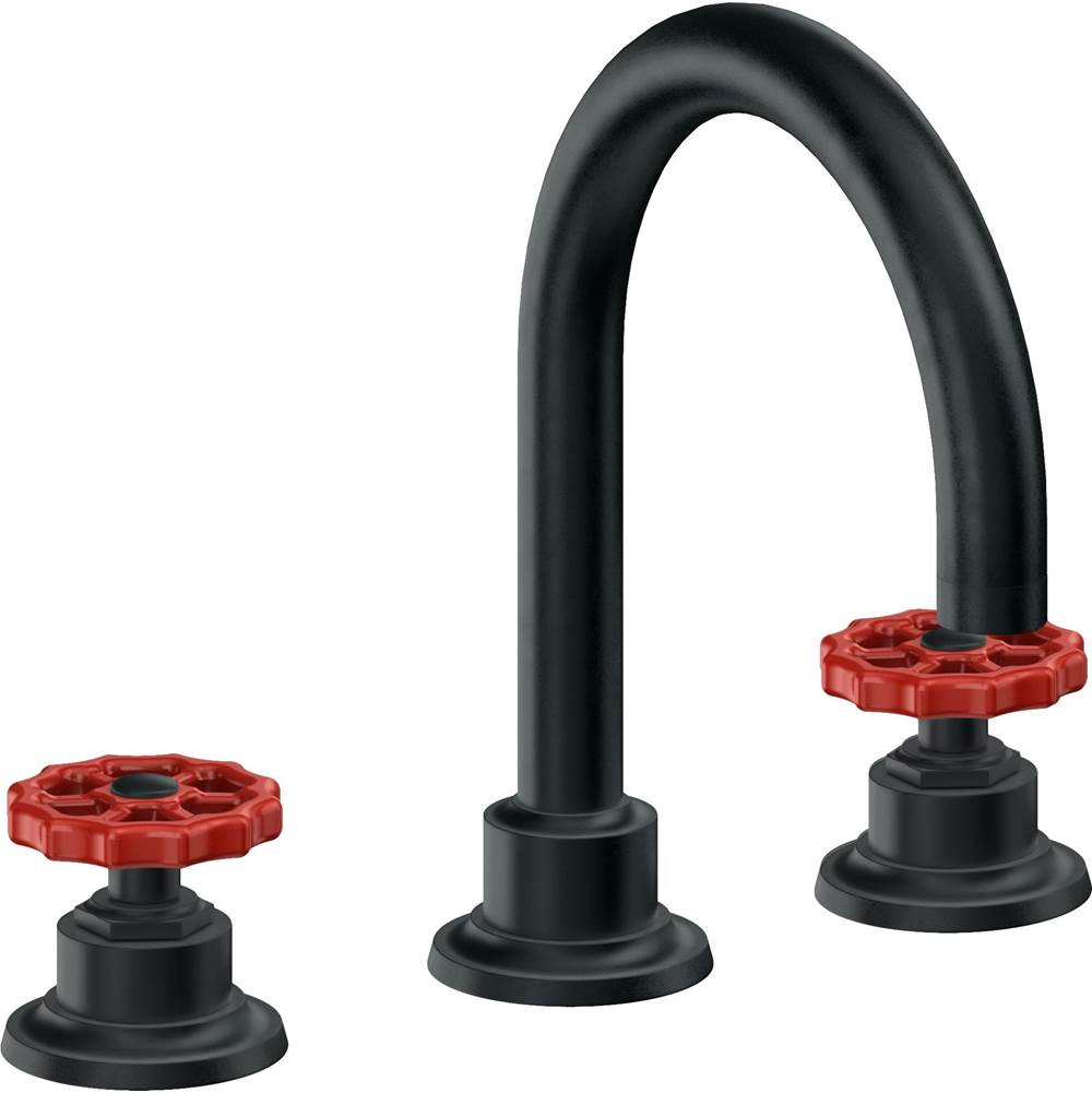 California Faucets - 8'' Widespread Lavatory Faucet with Completely Finished ZeroDrain - Carbon Pvd