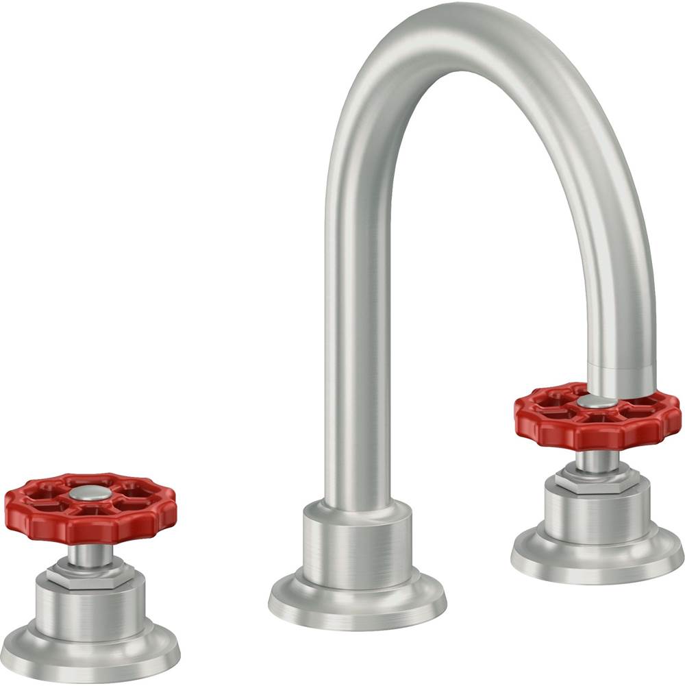 California Faucets - 8'' Widespread Lavatory Faucet with Completely Finished ZeroDrain - Satin Chrome Pvd