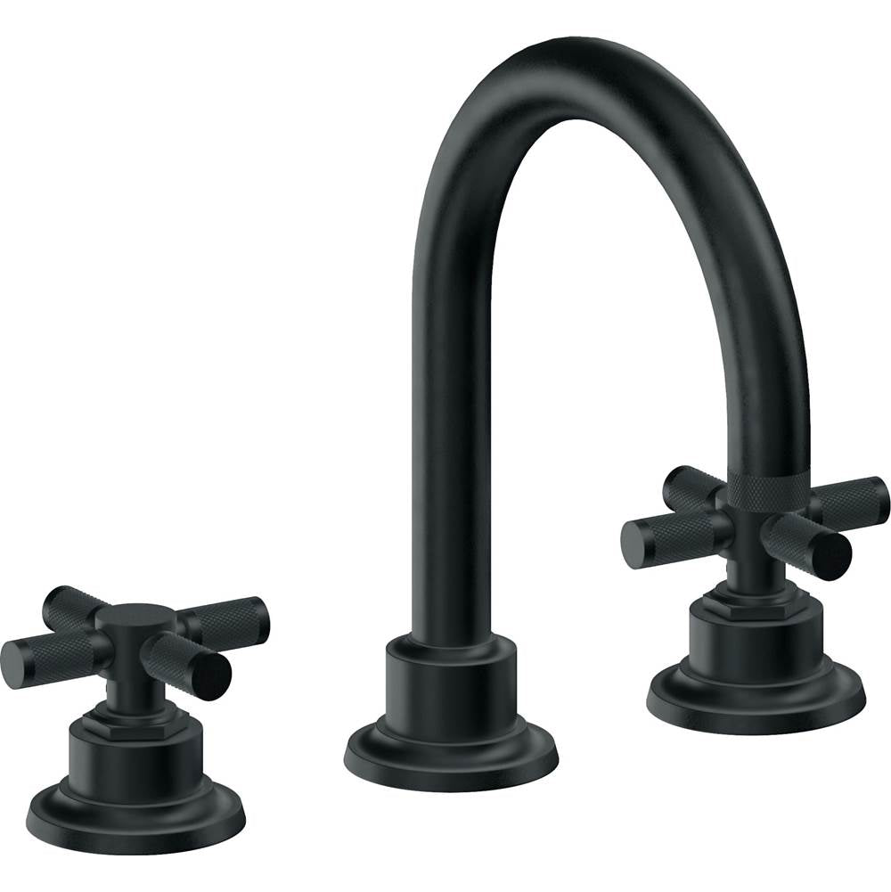 California Faucets - 8'' Widespread Lavatory Faucet with Completely Finished ZeroDrain - Carbon Pvd