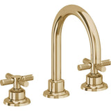 California Faucets - 8'' Widespread Lavatory Faucet with Completely Finished ZeroDrain - Polished Brass Uncoated