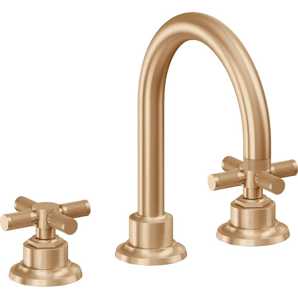California Faucets - 8'' Widespread Lavatory Faucet with Completely Finished ZeroDrain - Satin Bronze Pvd