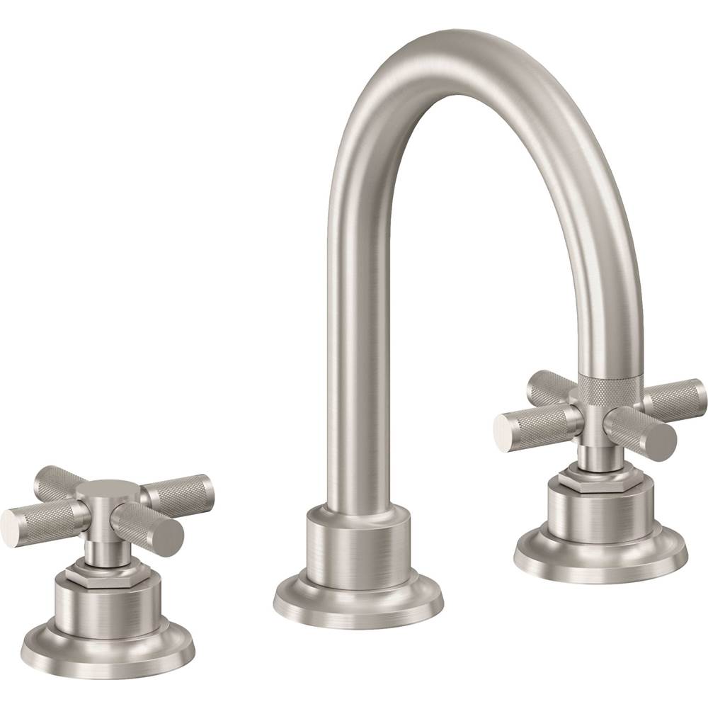 California Faucets - 8'' Widespread Lavatory Faucet - Ultra Stainless Steel Pvd