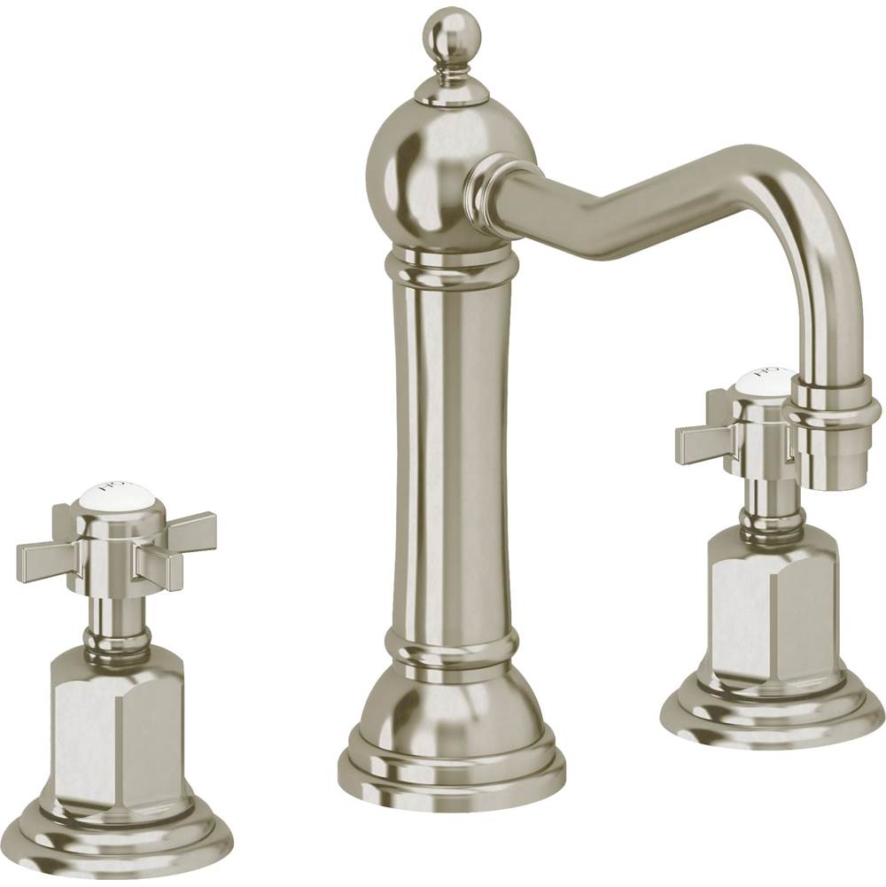 California Faucets - 8'' Widespread Lavatory Faucet with ZeroDrain - Burnished Nickel Uncoated