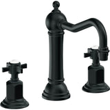 California Faucets - 8'' Widespread Lavatory Faucet with Completely Finished ZeroDrain - Carbon Pvd