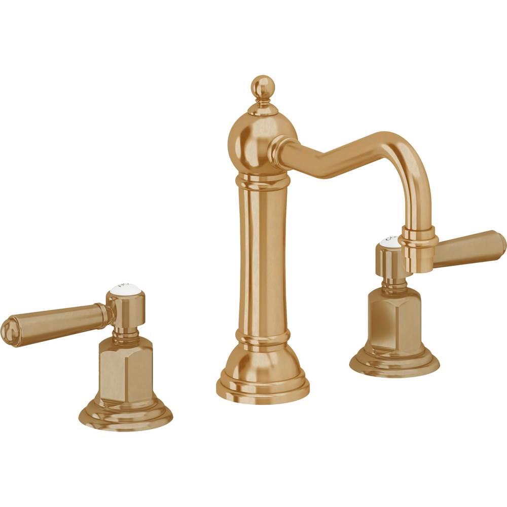 California Faucets - 8'' Widespread Lavatory Faucet - Burnished Brass Uncoated