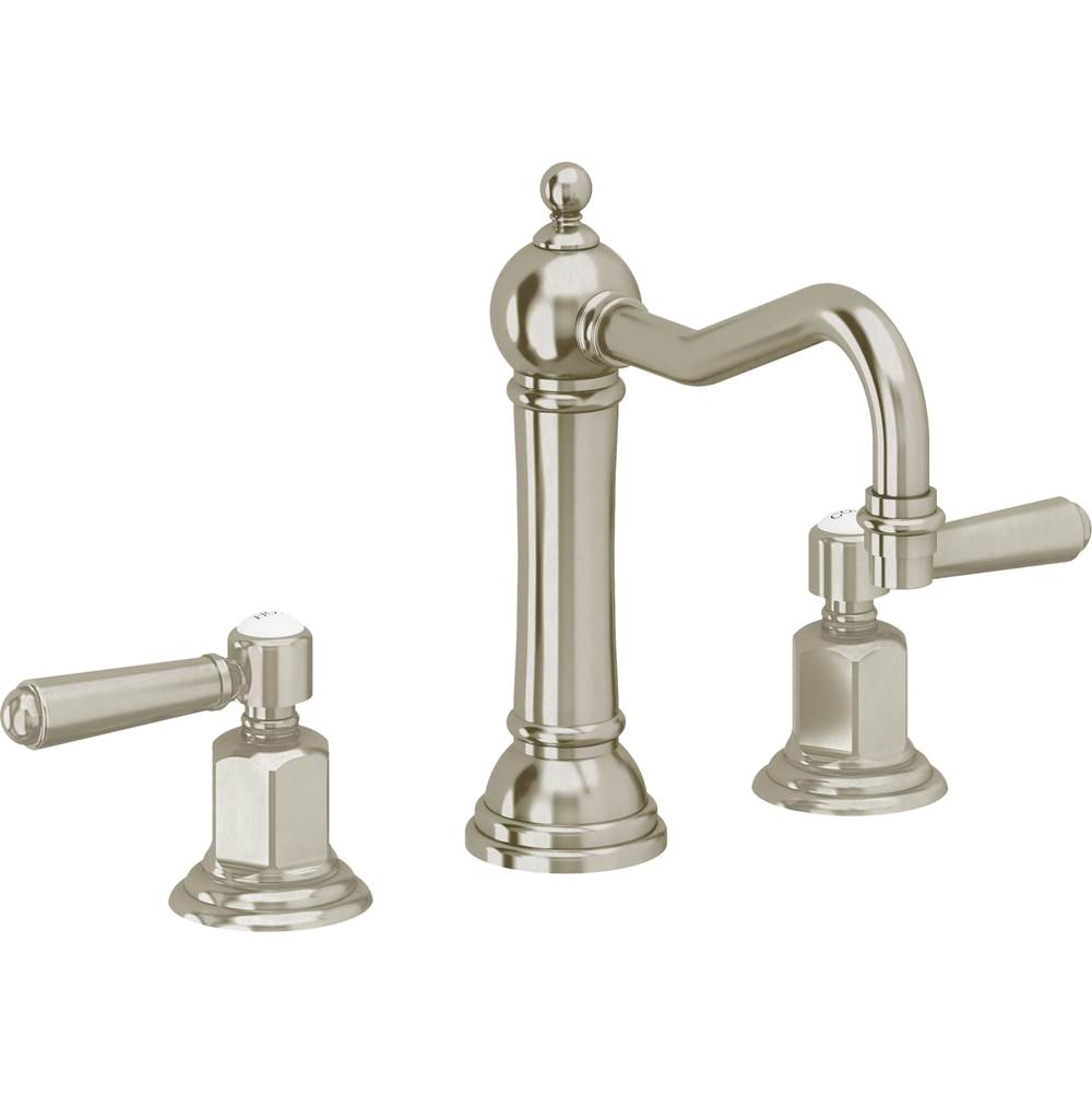 California Faucets - 8'' Widespread Lavatory Faucet with ZeroDrain - Burnished Nickel Uncoated