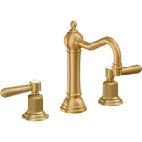 California Faucets - 8'' Widespread Lavatory Faucet with Completely Finished ZeroDrain - Lifetime Satin Gold Pvd