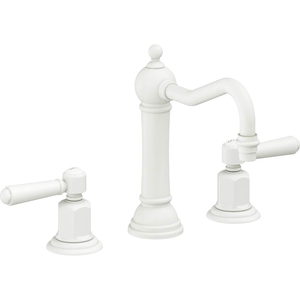 California Faucets - 8'' Widespread Lavatory Faucet with Completely Finished ZeroDrain - Matte White
