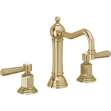 California Faucets - 8'' Widespread Lavatory Faucet with Completely Finished ZeroDrain - Polished Brass Uncoated