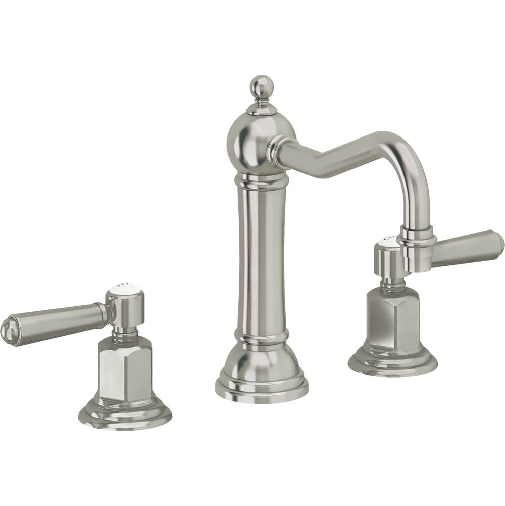 California Faucets - 8'' Widespread Lavatory Faucet with Completely Finished ZeroDrain - Polished Nickel Pvd