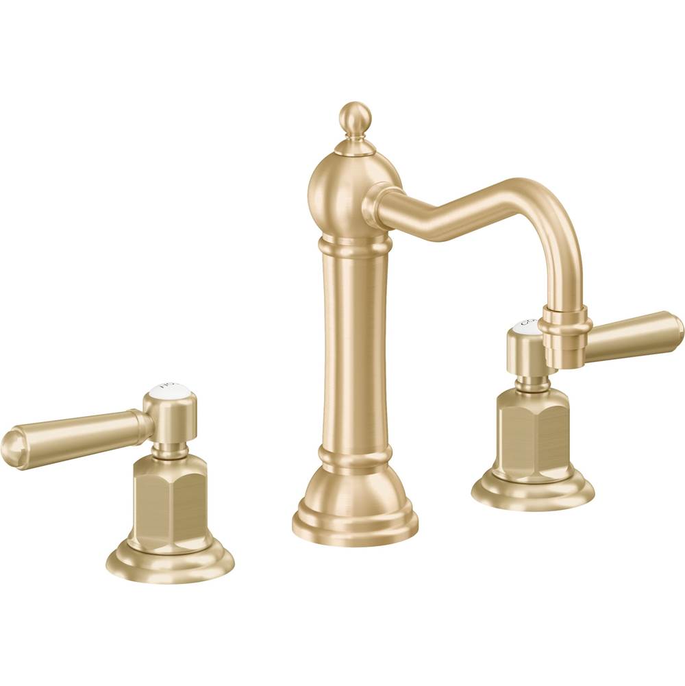 California Faucets - 8'' Widespread Lavatory Faucet with Completely Finished ZeroDrain - Satin Brass Pvd