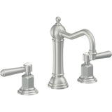 California Faucets - 8'' Widespread Lavatory Faucet with Completely Finished ZeroDrain - Satin Chrome Pvd