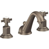 California Faucets - 8'' Widespread Lavatory Faucet with Completely Finished ZeroDrain - Antique Nickel Flat