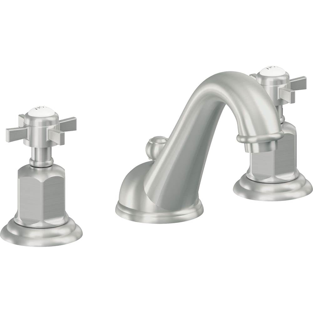 California Faucets - 8'' Widespread Lavatory Faucet with Completely Finished ZeroDrain - Satin Chrome Pvd