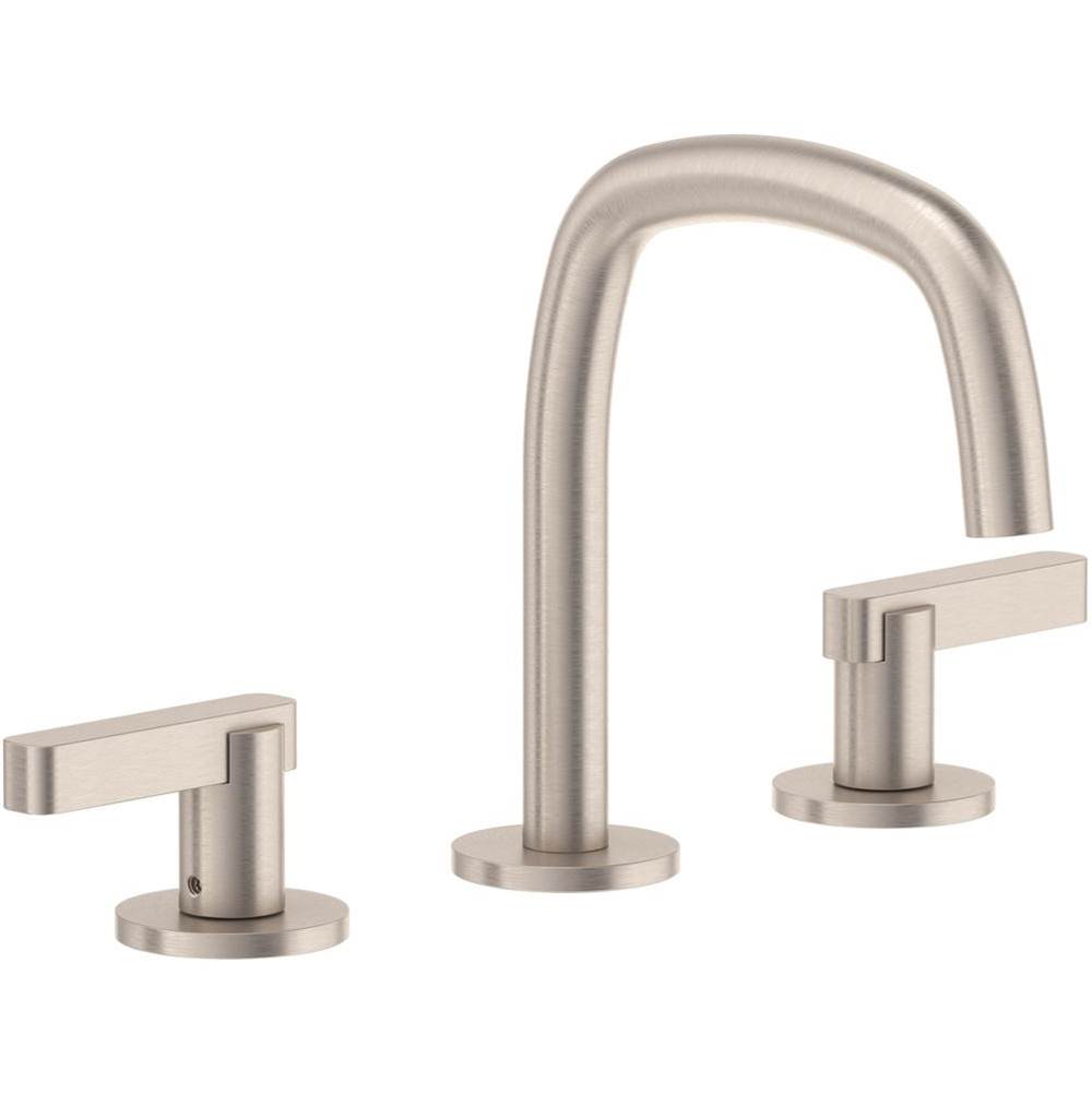 California Faucets - 8'' Widespread Lavatory Faucet with ZeroDrain - Quad Arc Spout - Gloss White