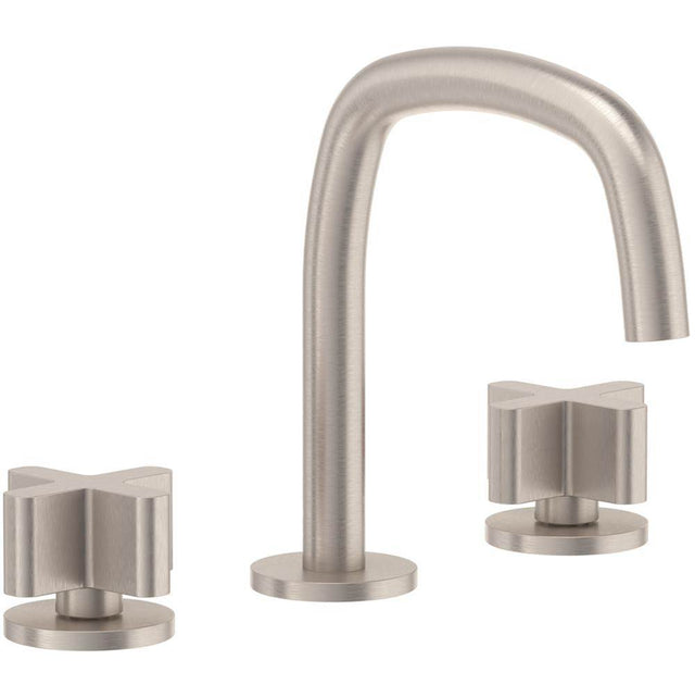 California Faucets - 8'' Widespread Lavatory Faucet with ZeroDrain - Quad Arc Spout - Gloss White
