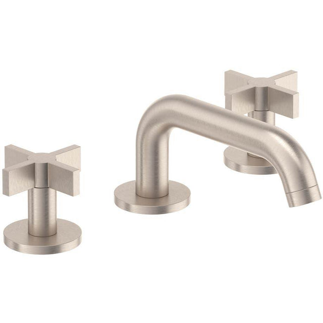 California Faucets - 8'' Widespread Lavatory Faucet with ZeroDrain - Low Quad Spout - Gloss White