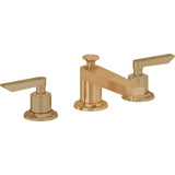 California Faucets - 8'' Widespread Lavatory Faucet with ZeroDrain - Burnished Brass Uncoated