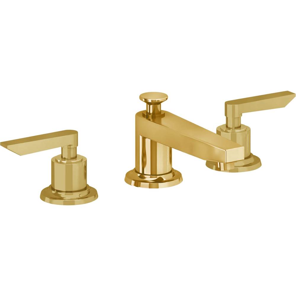 California Faucets - 8'' Widespread Lavatory Faucet with Completely Finished ZeroDrain - Lifetime Polished Gold Pvd