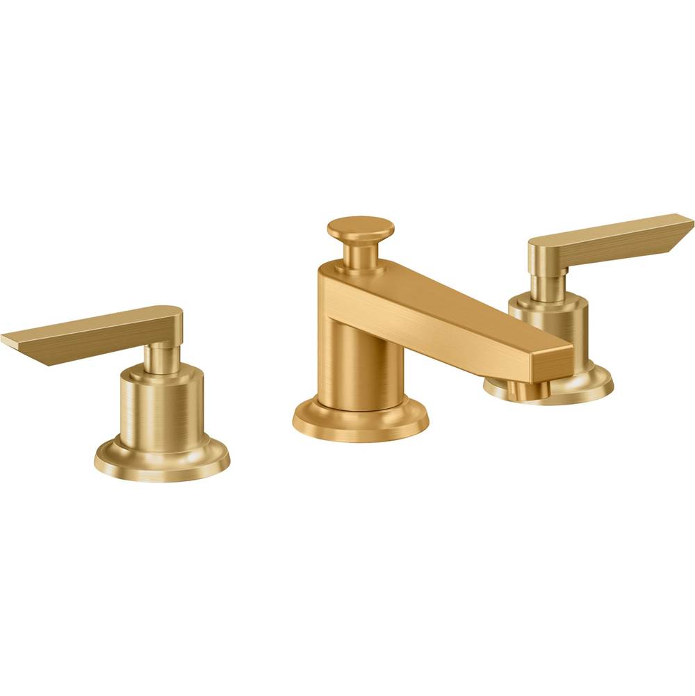 California Faucets - 8'' Widespread Lavatory Faucet with Completely Finished ZeroDrain - Lifetime Satin Gold Pvd