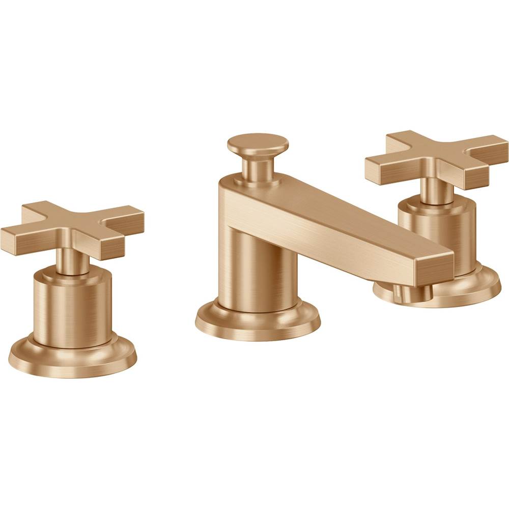 California Faucets - 8'' Widespread Lavatory Faucet with Completely Finished ZeroDrain - Satin Bronze Pvd