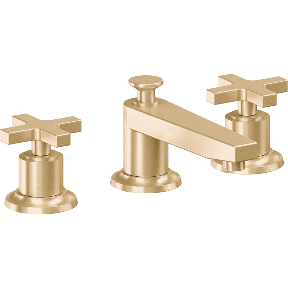 California Faucets - 8'' Widespread Lavatory Faucet with Completely Finished ZeroDrain - Satin Brass Pvd