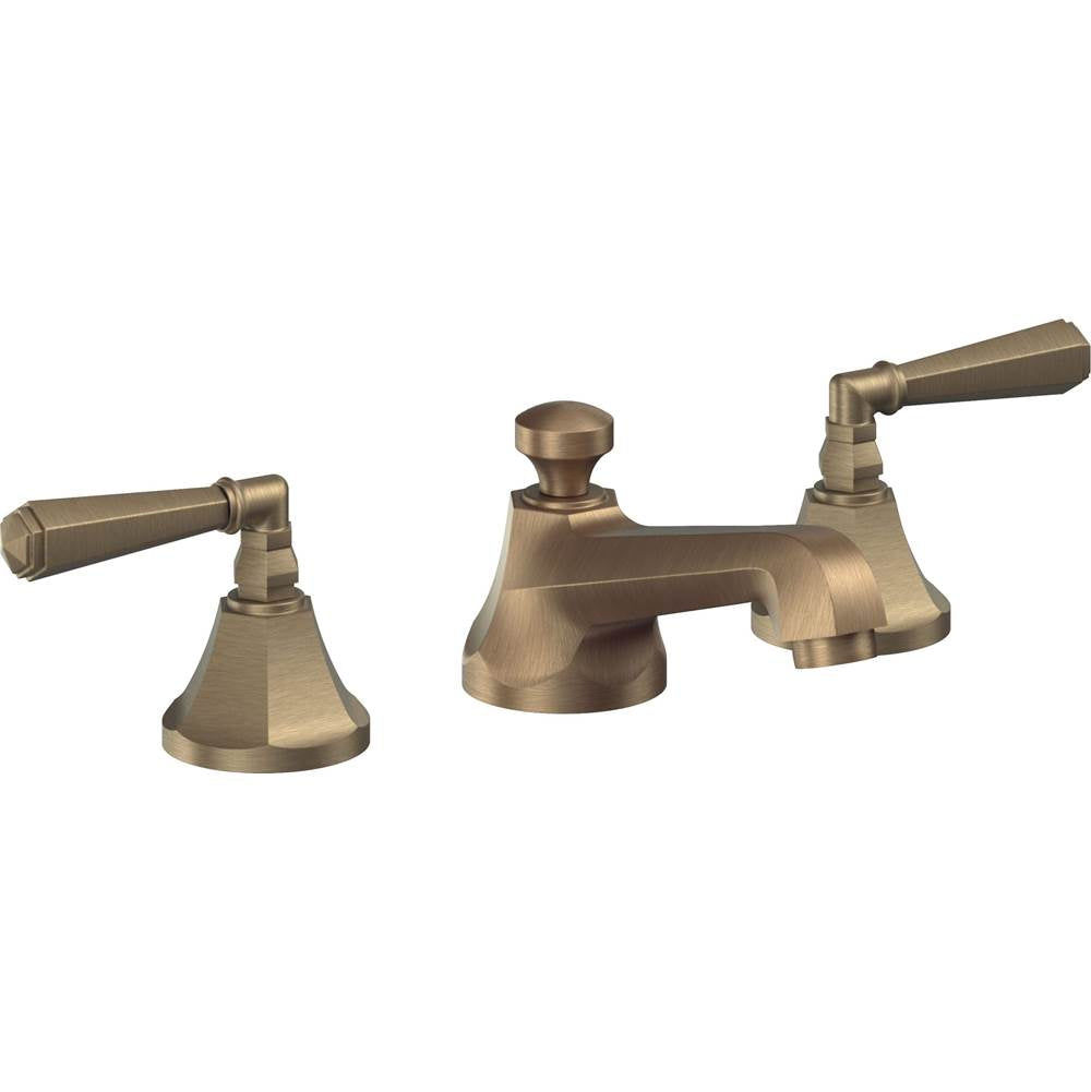 California Faucets - 8'' Widespread Lavatory Faucet - Antique Brass Flat