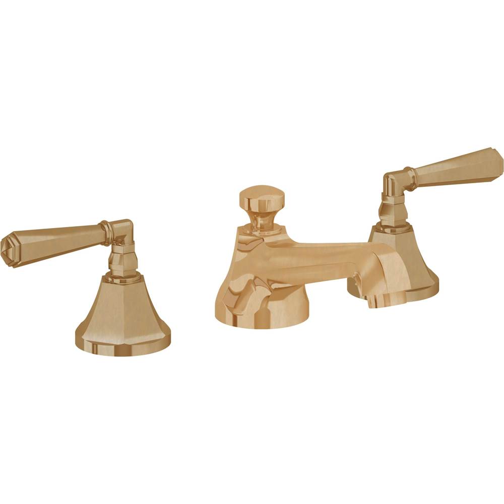 California Faucets - 8'' Widespread Lavatory Faucet with Completely Finished ZeroDrain - Burnished Brass Uncoated
