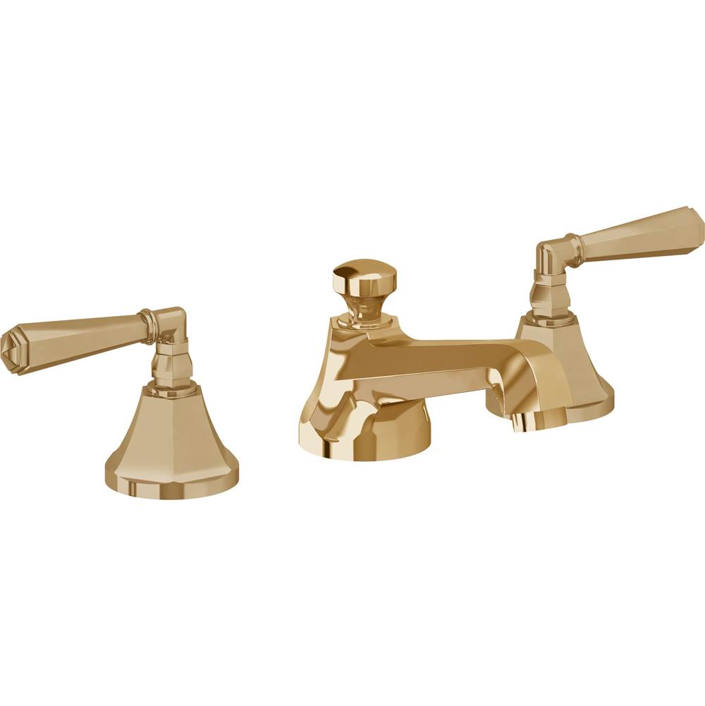California Faucets - 8'' Widespread Lavatory Faucet with Completely Finished ZeroDrain - French Gold Pvd