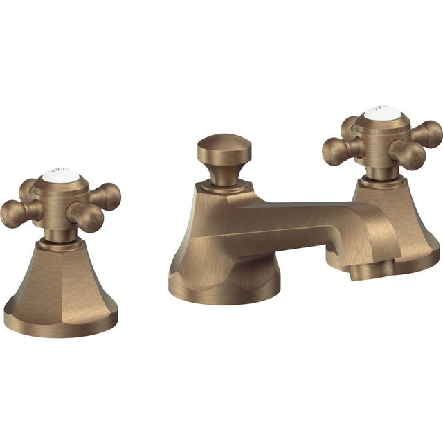 California Faucets - 8'' Widespread Lavatory Faucet - Antique Brass Flat
