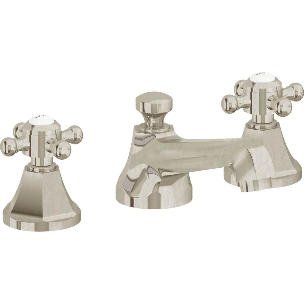 California Faucets - 8'' Widespread Lavatory Faucet with Completely Finished ZeroDrain - Burnished Nickel Uncoated