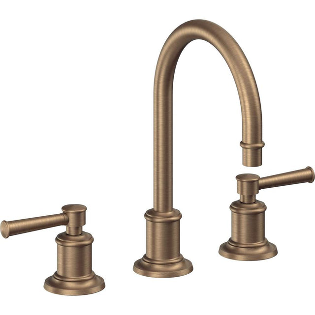 California Faucets - 8'' Widespread Lavatory Faucet with Completely Finished ZeroDrain - Antique Brass Flat