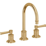 California Faucets - 8'' Widespread Lavatory Faucet with ZeroDrain - French Gold Pvd