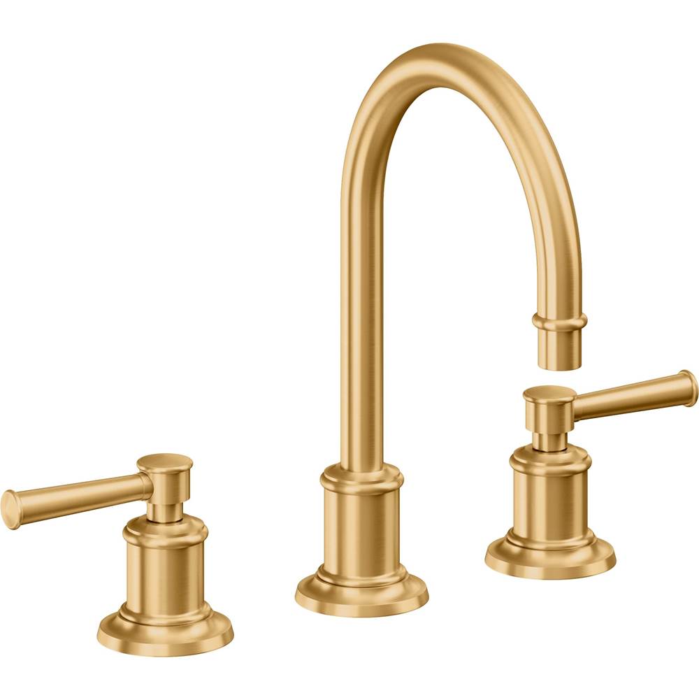 California Faucets - 8'' Widespread Lavatory Faucet with ZeroDrain - Lifetime Satin Gold Pvd