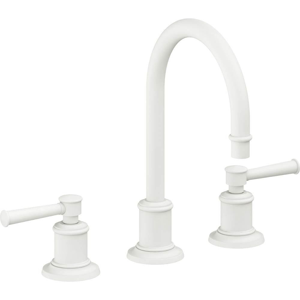 California Faucets - 8'' Widespread Lavatory Faucet with Completely Finished ZeroDrain - Matte White