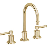 California Faucets - 8'' Widespread Lavatory Faucet with Completely Finished ZeroDrain - Polished Brass Uncoated