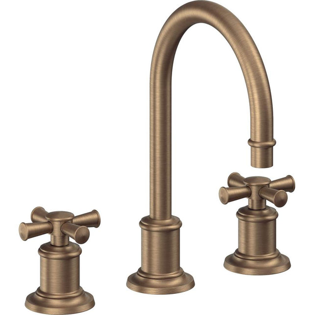 California Faucets - 8'' Widespread Lavatory Faucet - Antique Brass Flat