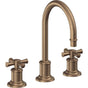 California Faucets - 8'' Widespread Lavatory Faucet - Antique Brass Flat